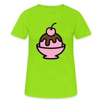 Sundae Cherry Artwork - Women's Breathable T-Shirt - neon green - Front - AI Model Female 172 dark (172cm)