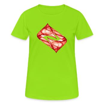Dynamic Track - Red - Chaos Art - Women's Breathable T-Shirt - neon green - Front - AI Model Female 172 dark (172cm)