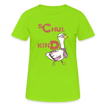 Schoolchild Duck - Women's Breathable T-Shirt - neon green - Front - AI Model Female 172 dark (172cm)
