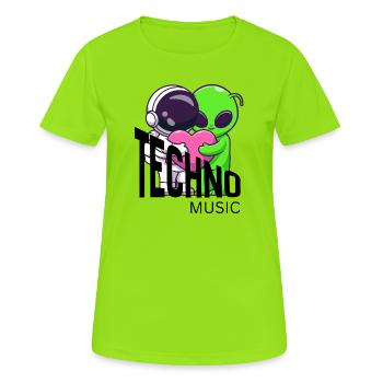 Câlin du cœur des Amis Cosmiques - T-shirt respirant Femme - vert néon - Devant - AI Model Female 172 dark (172cm)