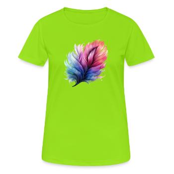 Prismatic Feather Gradient - Women's Breathable T-Shirt - neon green - Front - AI Model Female 172 dark (172cm)