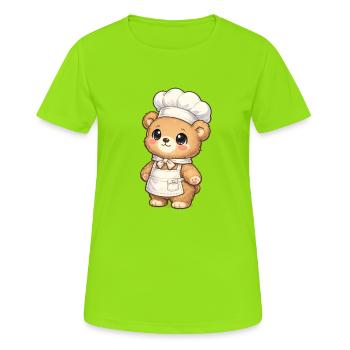 Kochbärchen Chef Illustration - Women's Breathable T-Shirt - neon green - Front - AI Model Female 172 dark (172cm)