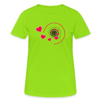 Love - Frauen T-Shirt atmungsaktiv - Neongrün - Vorne - AI Model Female 172 dark (172cm)