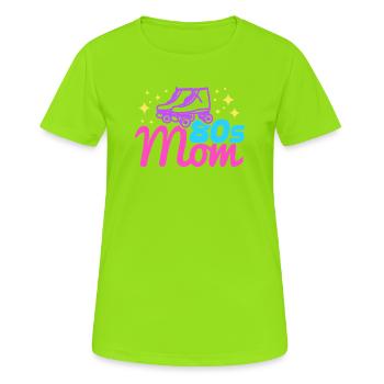Maman des années 80 - T-shirt respirant Femme - vert néon - Devant - AI Model Female 172 dark (172cm)