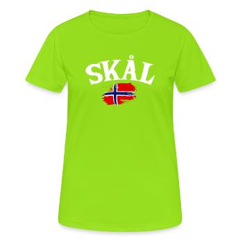 Vacances en Norvège dans les fjords de Norge Voyage en Scandinavie - T-shirt respirant Femme - vert néon - Devant - AI Model Female 172 dark (172cm)