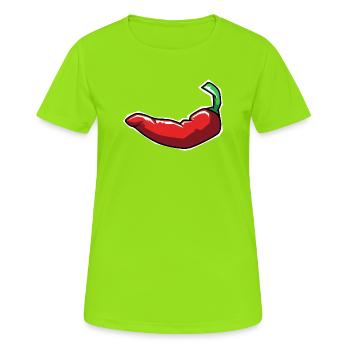Chilli Chipotle Chilischote Jalapeno Scharf Chili - Frauen T-Shirt atmungsaktiv - Neongrün - Vorne - AI Model Female 172 dark (172cm)