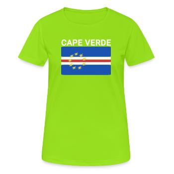 Cape Verde Flag Country Map - Women's Breathable T-Shirt - neon green - Front - AI Model Female 172 dark (172cm)