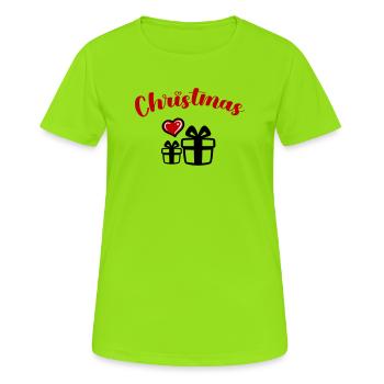 Christmas - Frauen T-Shirt atmungsaktiv - Neongrün - Vorne - AI Model Female 172 dark (172cm)