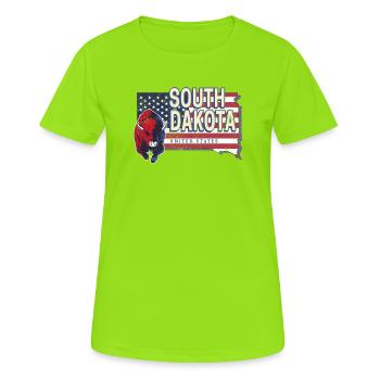 Souvenir vintage des États-Unis dans le Dakota du Sud - T-shirt respirant Femme - vert néon - Devant - AI Model Female 172 dark (172cm)