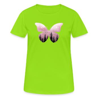 Pastel Pink Butterfly Forest - Women's Breathable T-Shirt - neon green - Front - AI Model Female 172 dark (172cm)