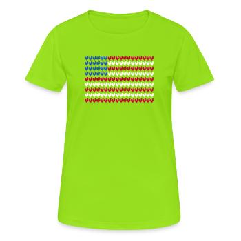 Patriotic Farmer Rooster Flock Poultry USA Pride C - Frauen T-Shirt atmungsaktiv - Neongrün - Vorne - AI Model Female 172 dark (172cm)