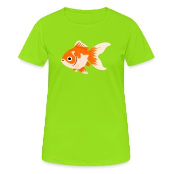Comet Goldfish Cartoon Splash - Women's Breathable T-Shirt - neon green - Front - AI Model Female 172 dark (172cm)