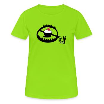 iron with cupcake - Women's Breathable T-Shirt - neon green - Front - AI Model Female 172 dark (172cm)