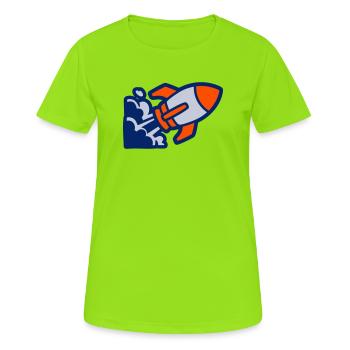 Icône de la fusée du vaisseau spatial - T-shirt respirant Femme - vert néon - Devant - AI Model Female 172 dark (172cm)