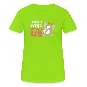 Boston Terrier - T-shirt respirant Femme - vert néon - Devant - AI Model Female 172 dark (172cm)