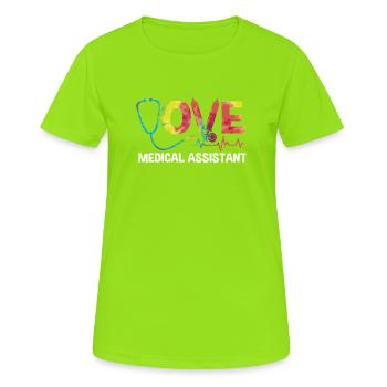 Medizin Mediziner MFA - Frauen T-Shirt atmungsaktiv - Neongrün - Vorne - AI Model Female 172 dark (172cm)