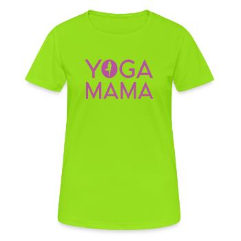 Yoga Mama - T-shirt respirant Femme - vert néon - Devant - AI Model Female 172 dark (172cm)