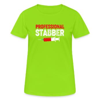 Phlebotomist Pflege Pfleger Pflegerin Blutentnahme - Frauen T-Shirt atmungsaktiv - Neongrün - Vorne - AI Model Female 172 dark (172cm)