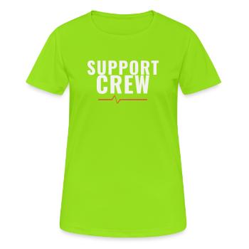 Soutenir l’équipe de course marathon Équipe Sports de motivation - T-shirt respirant Femme - vert néon - Devant - AI Model Female 172 dark (172cm)
