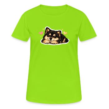 Cozy Finnish Lapphund - Women's Breathable T-Shirt - neon green - Front - AI Model Female 172 dark (172cm)