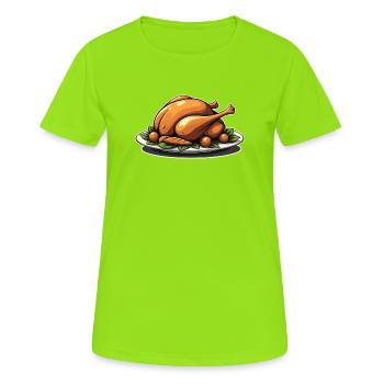 Roasted Turkey Platter - Women's Breathable T-Shirt - neon green - Front - AI Model Female 172 dark (172cm)