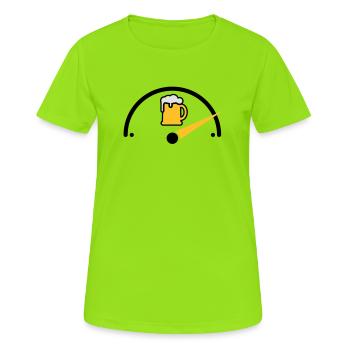 Bier voll - Frauen T-Shirt atmungsaktiv - Neongrün - Vorne - AI Model Female 172 dark (172cm)