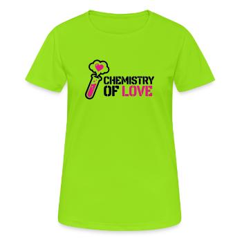 Chemie Liebe Kolben Icon - Frauen T-Shirt atmungsaktiv - Neongrün - Vorne - AI Model Female 172 dark (172cm)