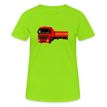 LKW - Frauen T-Shirt atmungsaktiv - Neongrün - Vorne - AI Model Female 172 dark (172cm)