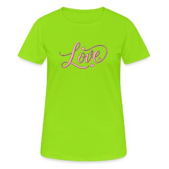 Lettres d’amour – design d’amour élégant - T-shirt respirant Femme - vert néon - Devant - AI Model Female 172 dark (172cm)