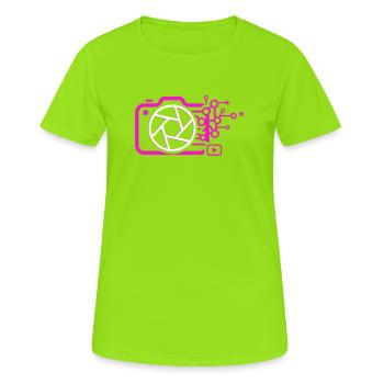 Digital Camera AI Art Tech Vector - Women's Breathable T-Shirt - neon green - Front - AI Model Female 172 dark (172cm)
