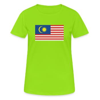 Malaysia-Flagge - Frauen T-Shirt atmungsaktiv - Neongrün - Vorne - AI Model Female 172 dark (172cm)