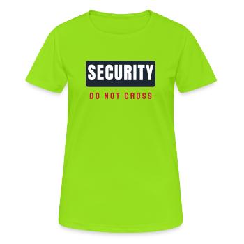 Security Lettering Bar - Security Service - Women's Breathable T-Shirt - neon green - Front - AI Model Female 172 dark (172cm)