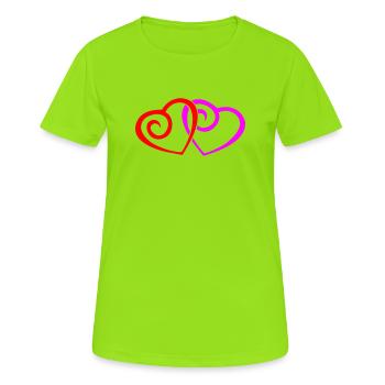 Hearts Love - Women's Breathable T-Shirt - neon green - Front - AI Model Female 172 dark (172cm)