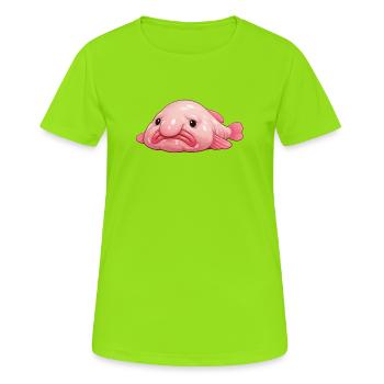 Poisson blob - T-shirt respirant Femme - vert néon - Devant - AI Model Female 172 dark (172cm)