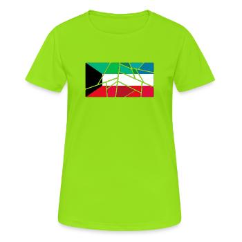 Pavillon Koweït - T-shirt respirant Femme - vert néon - Devant - AI Model Female 172 dark (172cm)