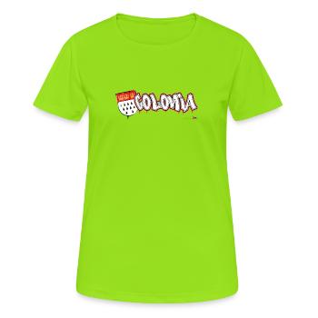 Colonia Graffiti - Frauen T-Shirt atmungsaktiv - Neongrün - Vorne - AI Model Female 172 dark (172cm)