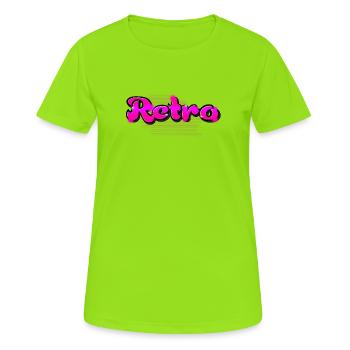Retro - Frauen T-Shirt atmungsaktiv - Neongrün - Vorne - AI Model Female 172 dark (172cm)