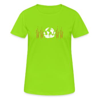 Klimawandel Umwelt Umweltschutz - Frauen T-Shirt atmungsaktiv - Neongrün - Vorne - AI Model Female 172 dark (172cm)