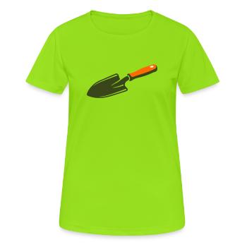 Schaufel Kelle Schatzsuche Garten - Frauen T-Shirt atmungsaktiv - Neongrün - Vorne - AI Model Female 172 dark (172cm)