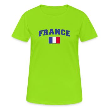 Frankreich Fan - Frauen T-Shirt atmungsaktiv - Neongrün - Vorne - AI Model Female 172 dark (172cm)