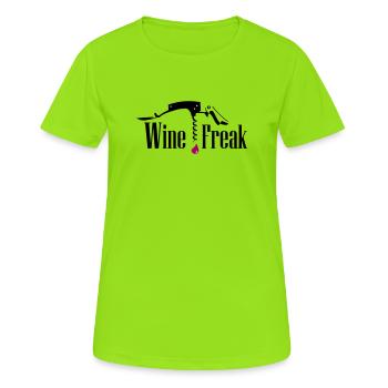 Passionné de vin - T-shirt respirant Femme - vert néon - Devant - AI Model Female 172 dark (172cm)