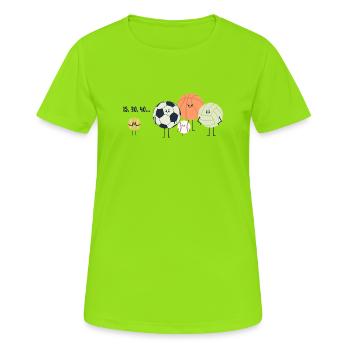 Blague sportive - Match sportif drôle de design sportif - T-shirt respirant Femme - vert néon - Devant - AI Model Female 172 dark (172cm)