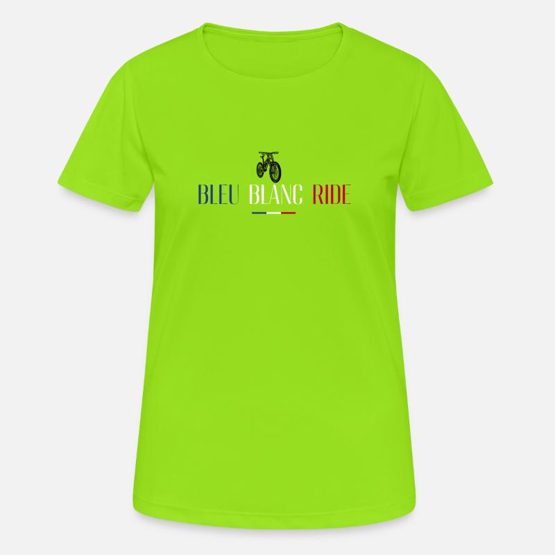 Blue White Wrinkle - Women's Breathable T-Shirt - neon green