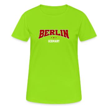 Berlin Germany College Style City Souvenir - Women's Breathable T-Shirt - neon green - Front - AI Model Female 172 dark (172cm)