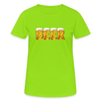 Beer Shirt | Funny Beer Lover Graphic Tee - Women's Breathable T-Shirt - neon green - Front - AI Model Female 172 dark (172cm)