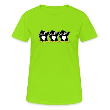 Dab Équipe Pingouin - T-shirt respirant Femme - vert néon - Devant - AI Model Female 172 dark (172cm)