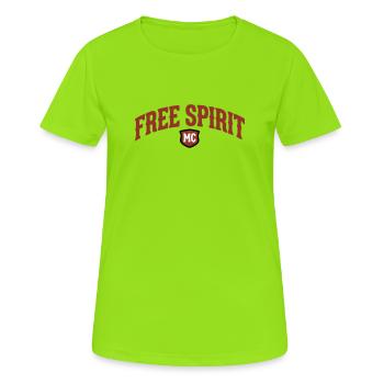 Free Spirit MC Lettering - Women's Breathable T-Shirt - neon green - Front - AI Model Female 172 dark (172cm)