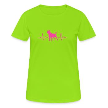 Staffordshire Bullterrier - Frauen T-Shirt atmungsaktiv - Neongrün - Vorne - AI Model Female 172 dark (172cm)
