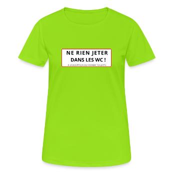 WC - T-shirt respirant Femme - vert néon - Devant - AI Model Female 172 dark (172cm)