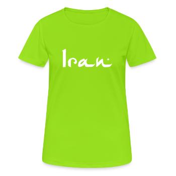 Iran - T-shirt respirant Femme - vert néon - Devant - AI Model Female 172 dark (172cm)
